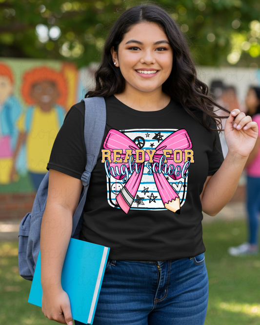 Ready For High School Bow Pencil DTF Transfer