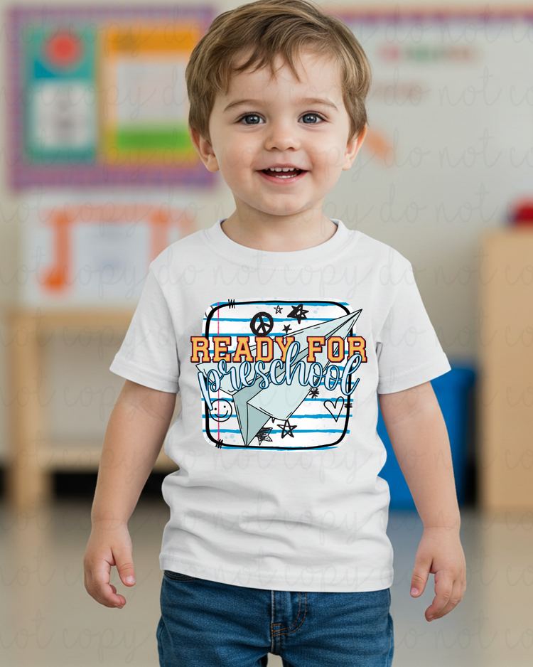 Ready For Preschool Paper Airplane DTF Transfer