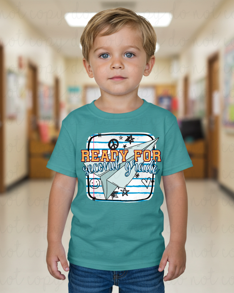 Ready For Second Grade Paper Airplane DTF Transfer