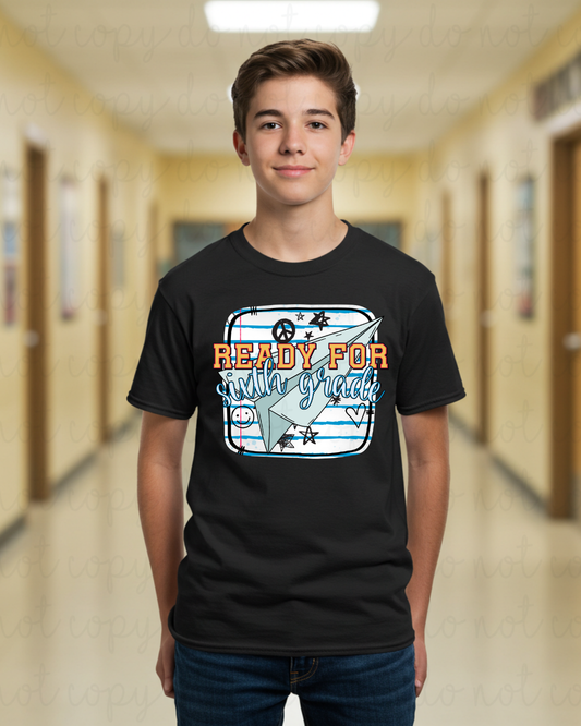 Ready For Sixth Grade Paper Airplane DTF Transfer