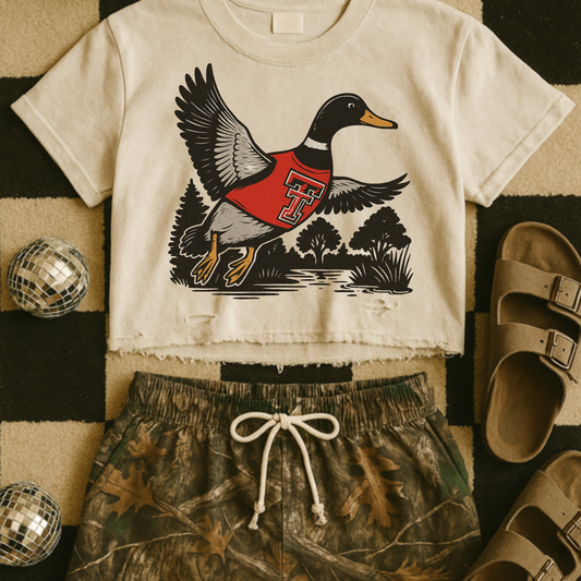 Mallard Game Day Red Raiders DTF Transfer