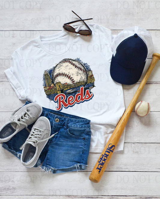 Baseball Reds DTF Transfer