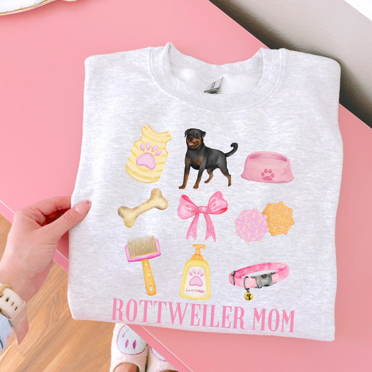 Rottweiler Mom Pink Collage DTF Transfer