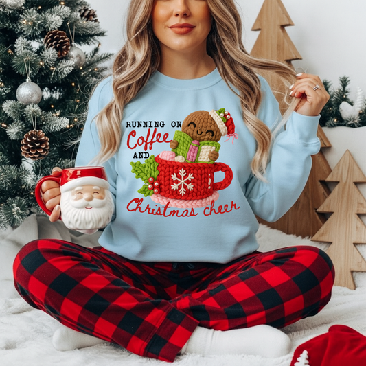 Running On Coffee And Christmas Cheer DTF Transfer