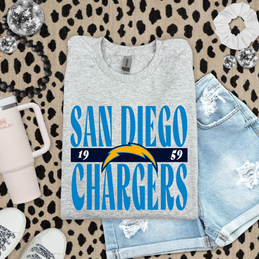 San Diego Chargers Score DTF Transfer