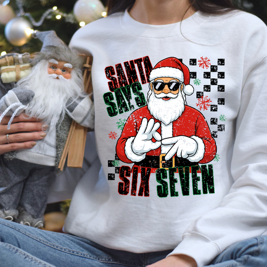 Santa Says Six Seven DTF Transfer