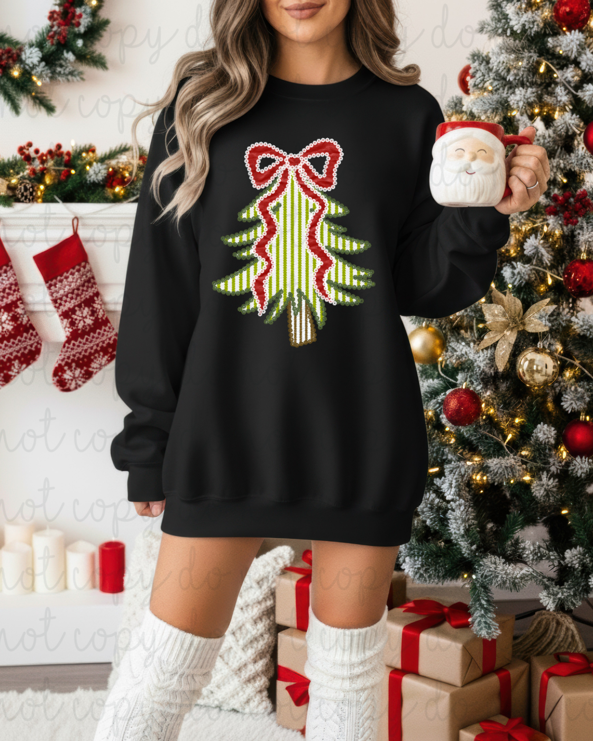 Seersucker Christmas Tree DTF Transfer