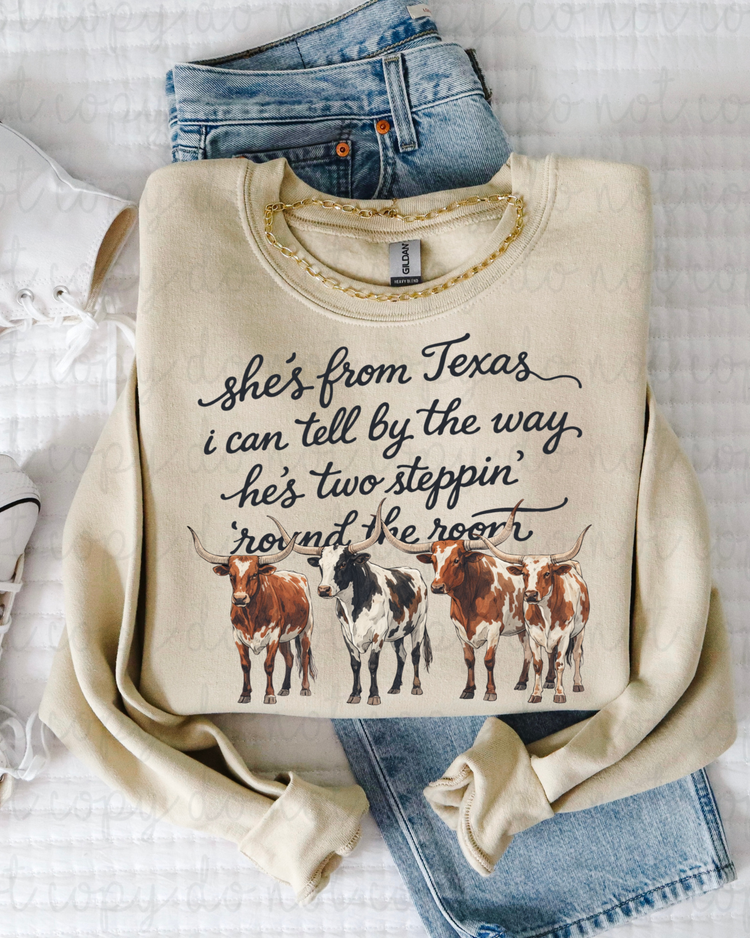 She's From Texas DTF Transfer
