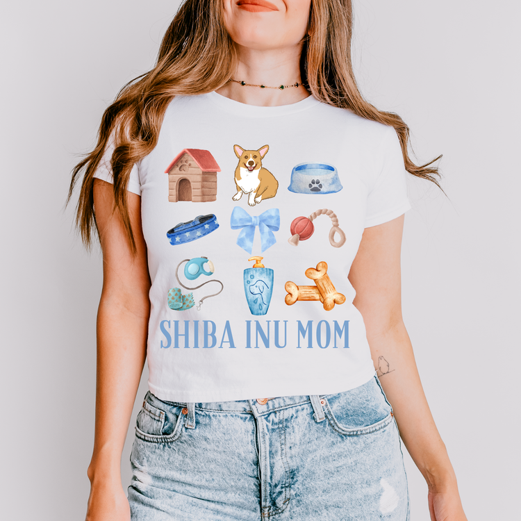Shiba Inu Mom Blue Collage DTF Transfer