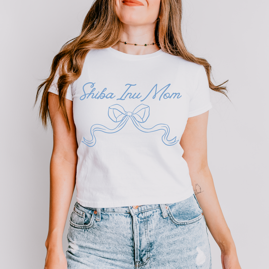Shiba Inu Mom Blue Coquette DTF Transfer