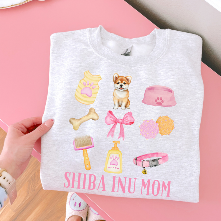 Shiba Inu Mom Pink Collage DTF Transfer