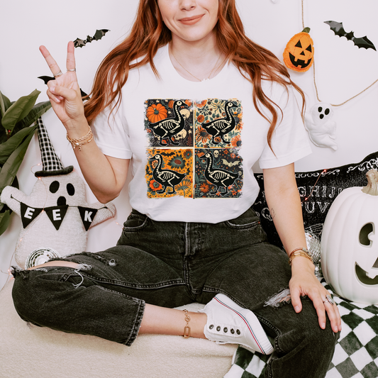 Skeleton Geese DTF Transfer