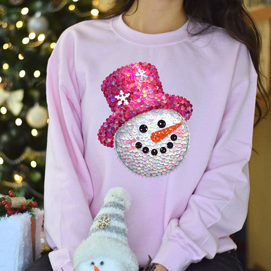 Faux Sequin Snowman DTF Transfer