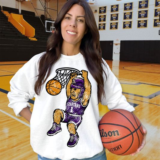 Spartans Purple White DTF Transfer