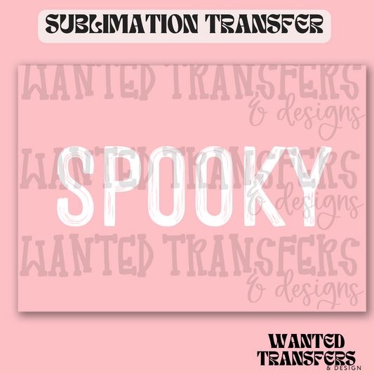White Spooky Exclusive Sublimation Transfer