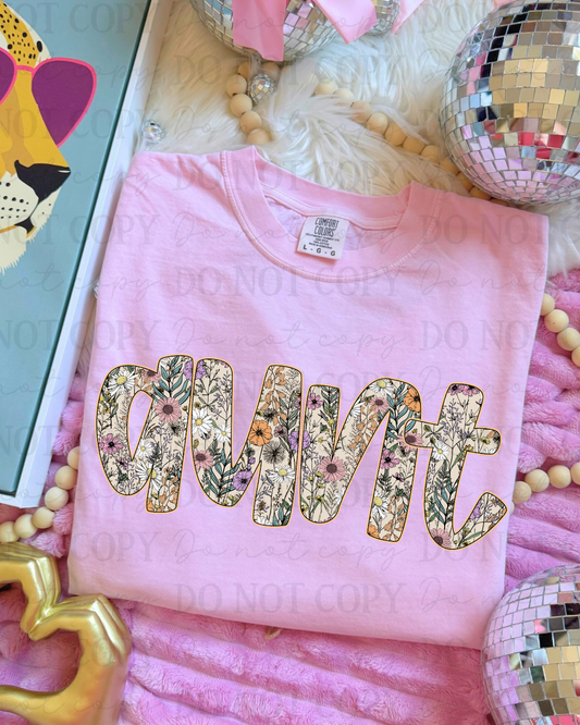 Spring Floral Aunt DTF Transfer