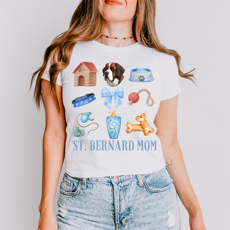 St. Bernard Mom Blue Collage DTF Transfer