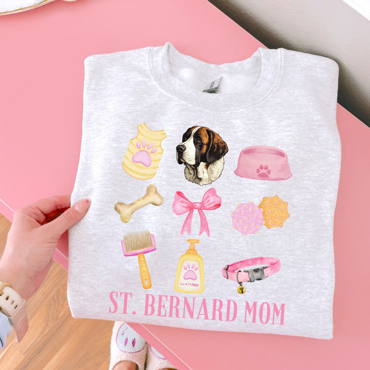 St. Bernard Mom Pink Collage DTF Transfer