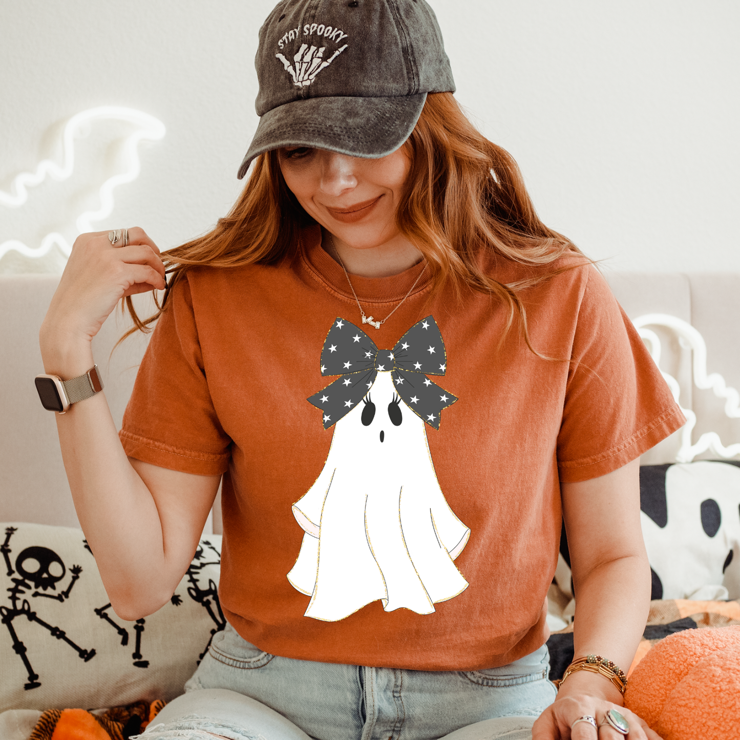 Star Bow Ghost DTF Transfer