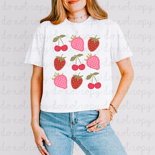 Strawberries And Cherries DTF Transfer