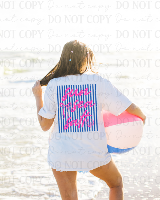 Striped Sun Sea Salt (Pink) DTF Transfer