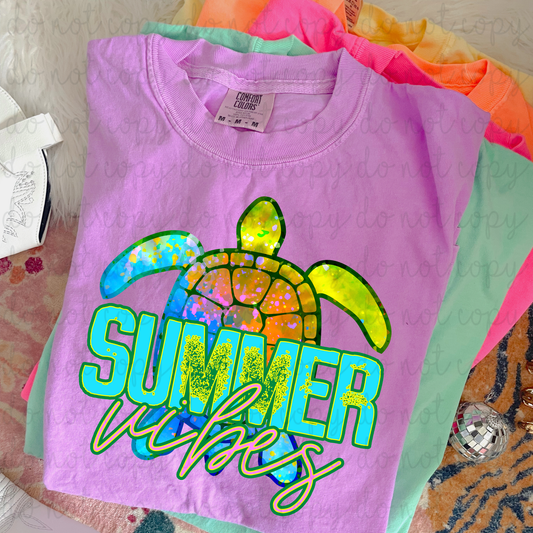 Summer Vibes Turtle DTF Transfer
