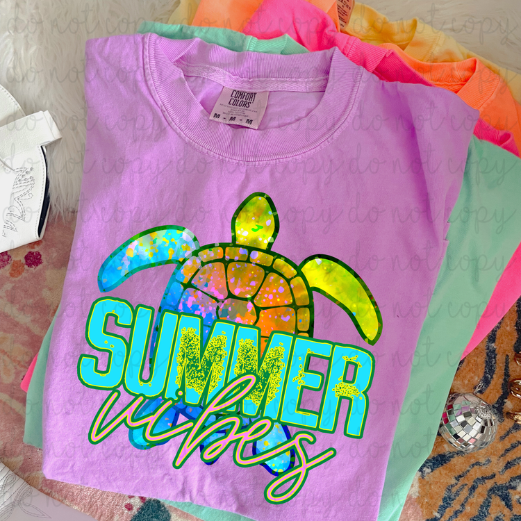 Summer Vibes Turtle DTF Transfer