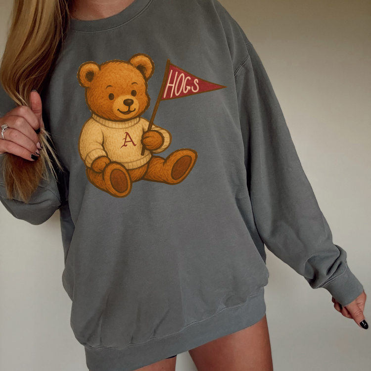 Teddy Mascot Arkansas Hogs DTF Transfer