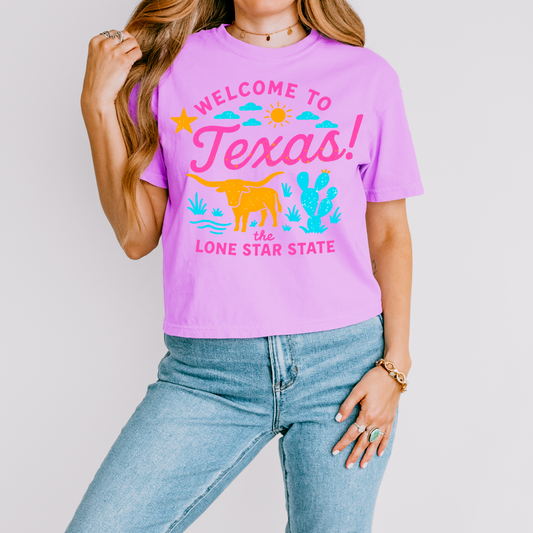 Neon Welcome To Texas DTF Transfer