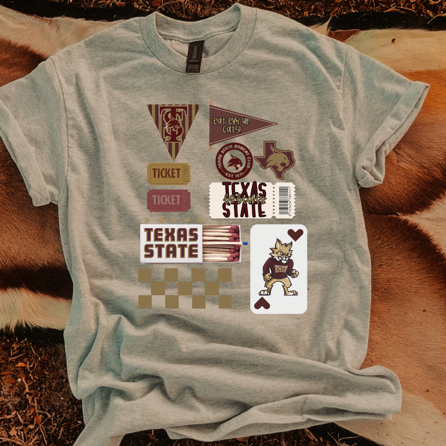 Texas State Matchbox DTF Transfers