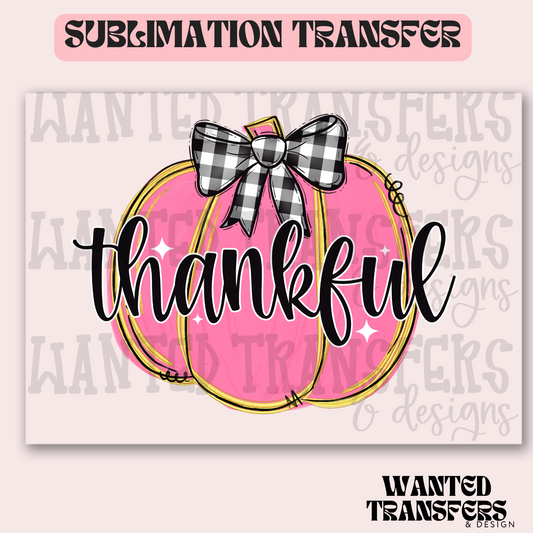 Thankful Pumpkin Exclusive Sublimation Transfer
