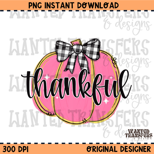 Thankful Pumpkin PNG Digital Download