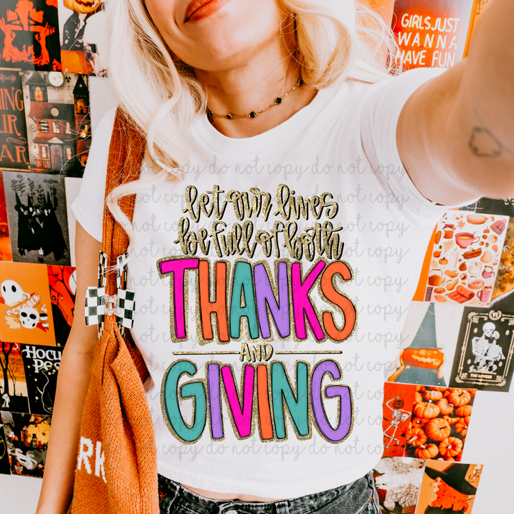 Thanks And Giving DTF Transfer