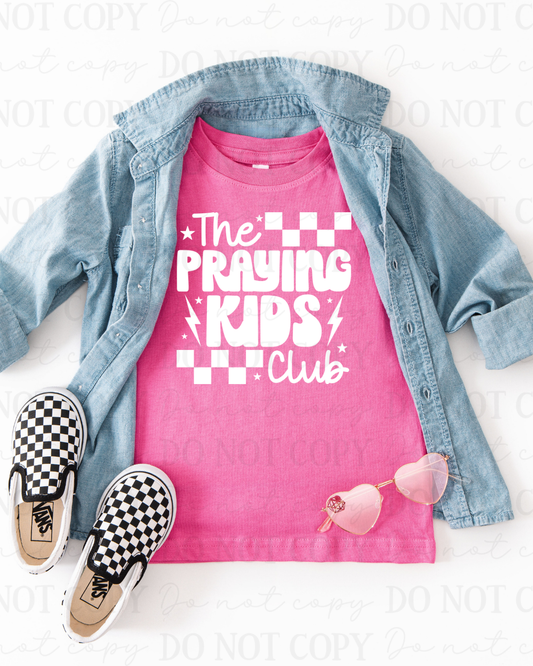 The Praying Kids Club (White) DTF Transfer