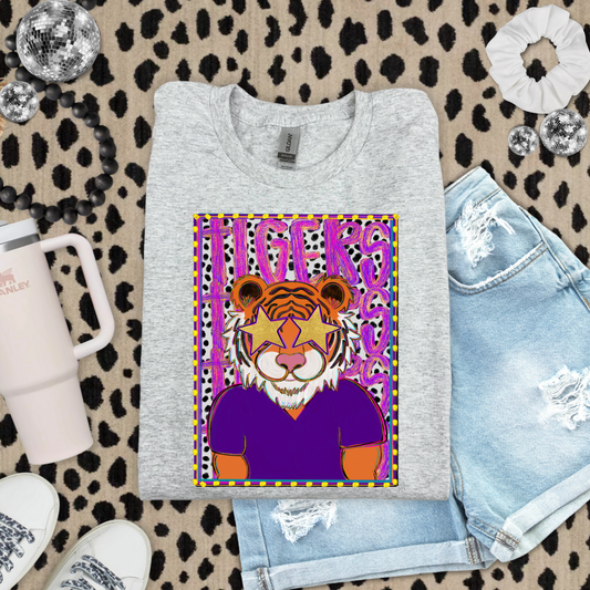Preppy Stacked Tigers DTF Transfer