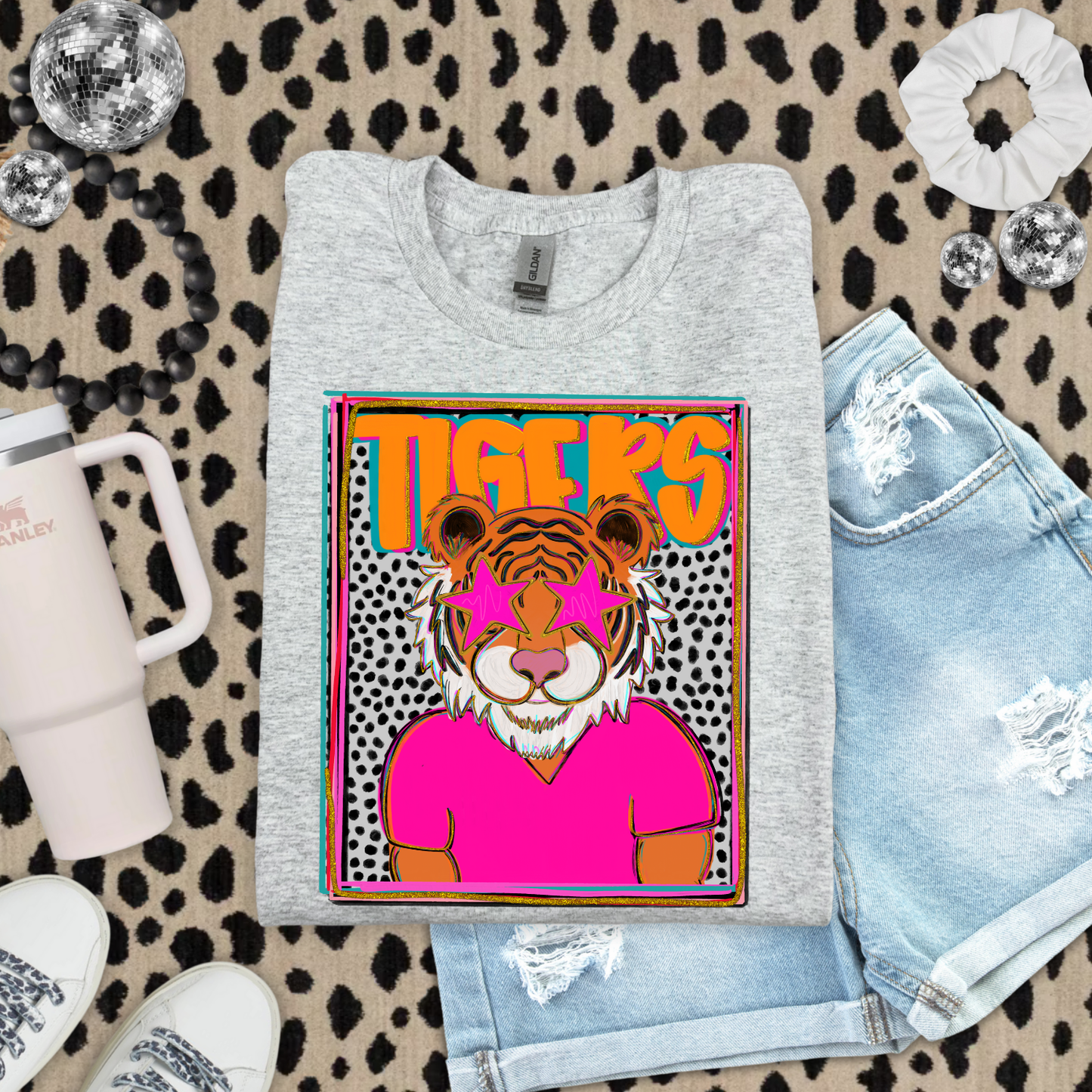 Preppy Tigers (Pink) DTF Transfer