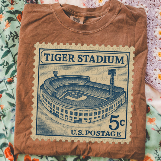 Vintage Stamp Tiger Stadium DTF Transfer