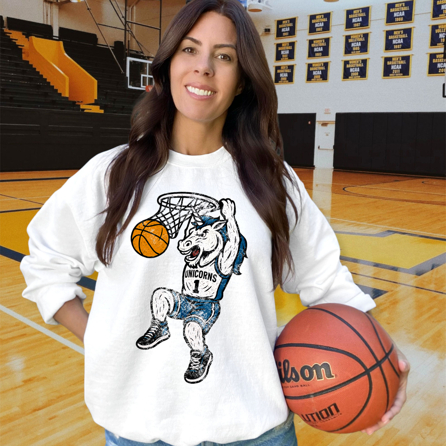 Unicorns White Blue DTF Transfer