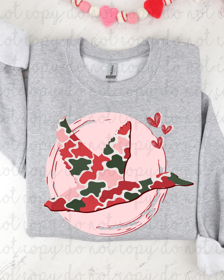 Valentine Camo Mallard DTF Transfer