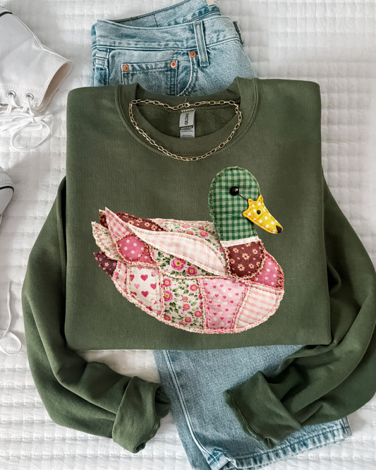 Valentine Patchwork Duck DTF Transfer