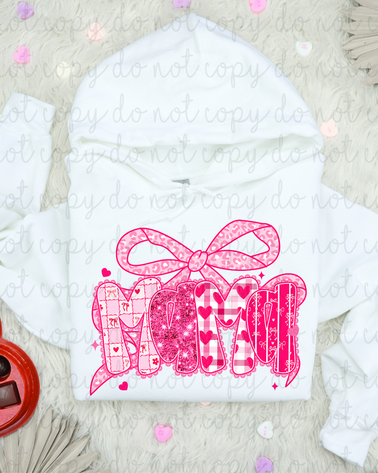 Valentine Pink Lace Mama DTF Transfer