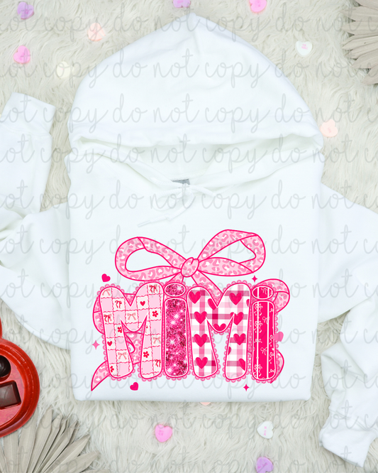 Valentine Pink Lace Mimi DTF Transfer