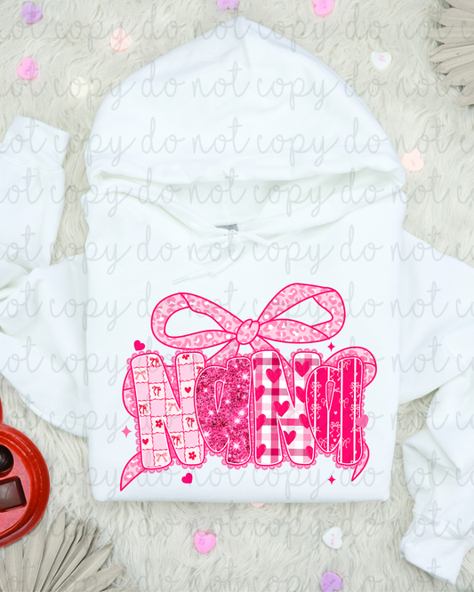 Valentine Pink Lace Nana DTF Transfer