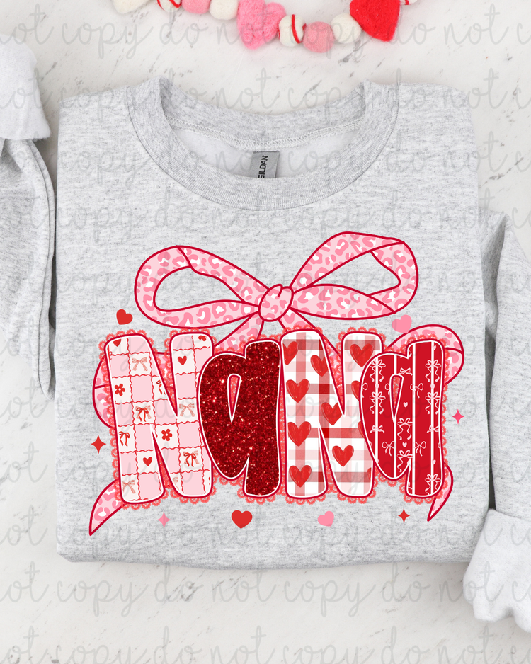 Valentine Red Lace Nana DTF Transfer