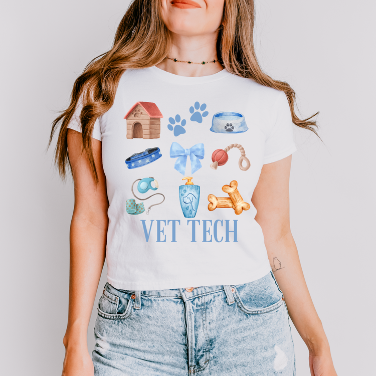 Vet Tech Blue Collage DTF Transfer