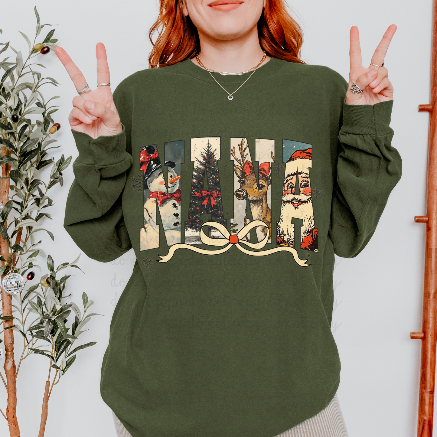 Vintage Christmas Nana DTF Transfer