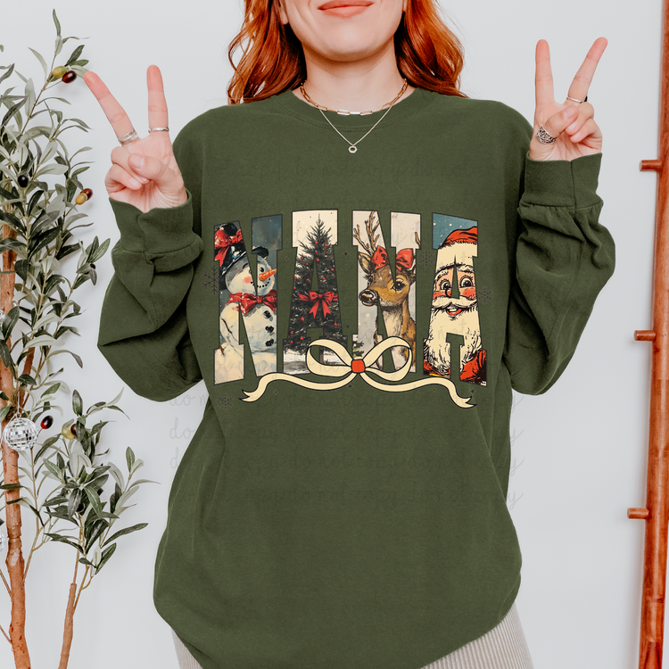 Vintage Christmas Nana DTF Transfer