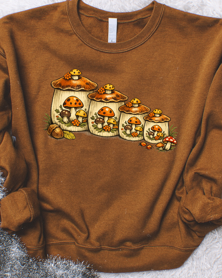 Vintage Mushroom Cannisters DTF Transfer