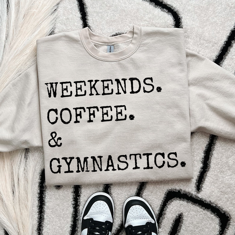 Weekends. Coffee. & Gymnastics PNG Digital Download