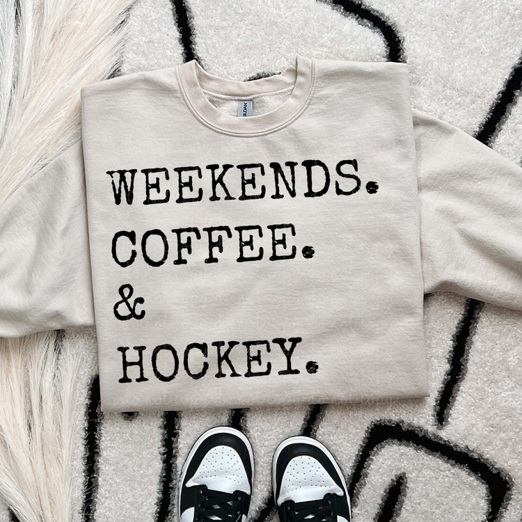 Weekends. Coffee. & Hockey PNG Digital Download